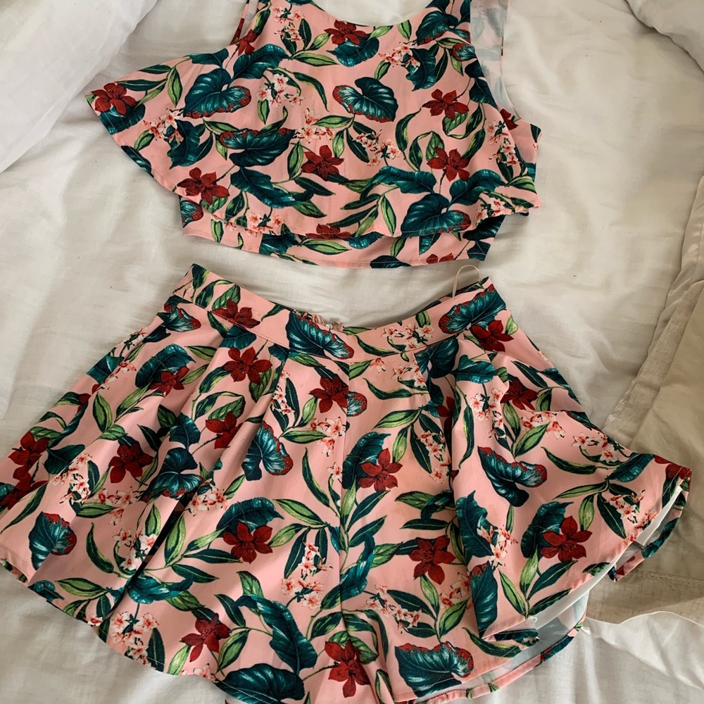Two Piece tropical shorts set